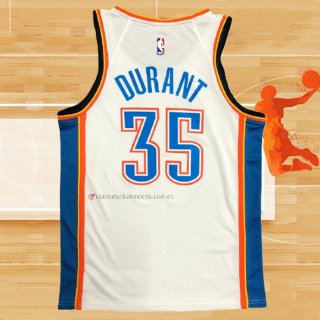 Camiseta Oklahoma City Thunder Kevin Durant NO 35 Association Blanco