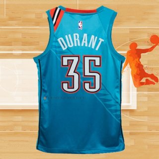 Camiseta Oklahoma City Thunder Kevin Durant NO 35 Ciudad 2018-19 Azul