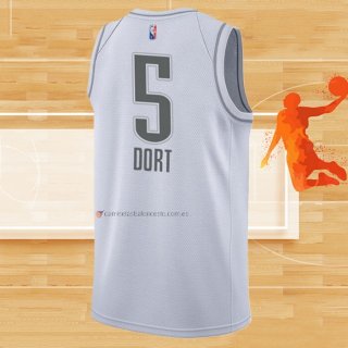 Camiseta Oklahoma City Thunder Luguentz Dort NO 5 Ciudad 2021-22 Blanco