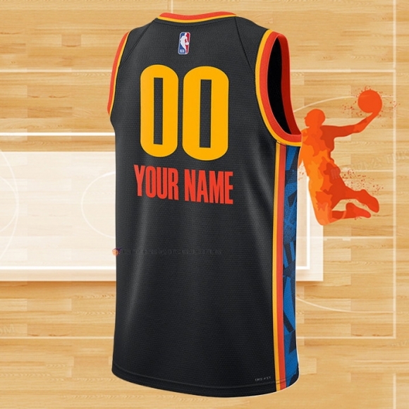 Camiseta Oklahoma City Thunder Personalizada Ciudad 2024-25 Negro