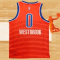 Camiseta Oklahoma City Thunder Russell Westbrook NO 0 Statement 2021 Naranja