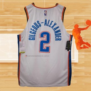 Camiseta Oklahoma City Thunder Shai Gilgeous-Alexander NO 2 Association Autentico Blanco