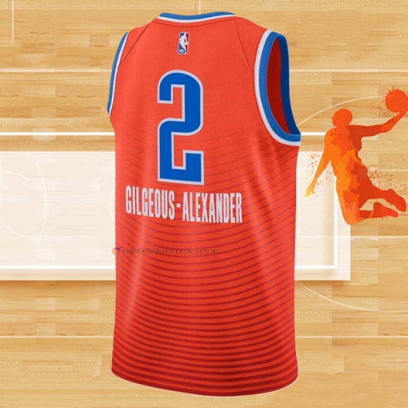 Camiseta Oklahoma City Thunder Shai Gilgeous-Alexander NO 2 Statement Naranja