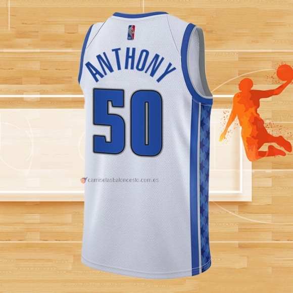 Camiseta Orlando Magic Cole Anthony NO 50 Earned 2020-21 Blanco