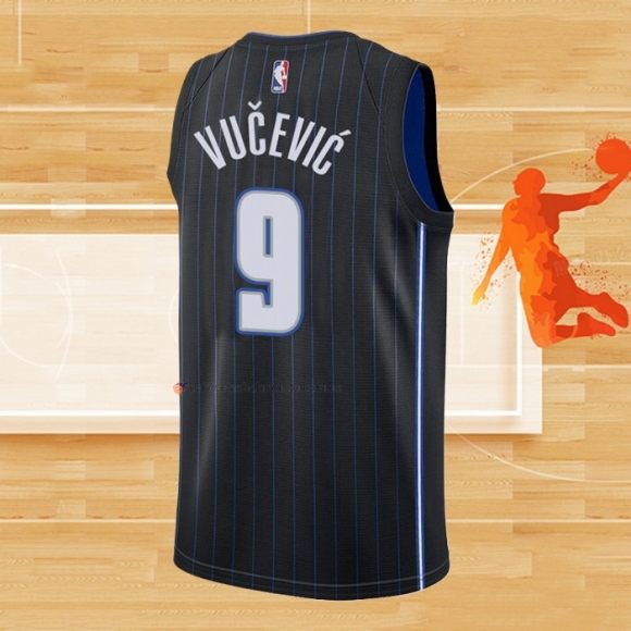 Camiseta Orlando Magic Nikola Vucevic NO 9 Statement Negro