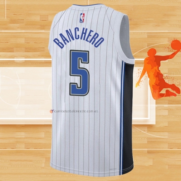 Camiseta Orlando Magic Paolo Banchero NO 5 Association 2022-23 Blanco