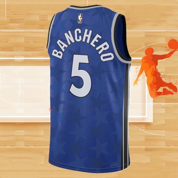 Camiseta Orlando Magic Paolo Banchero NO 5 Classic 2023-24 Azul