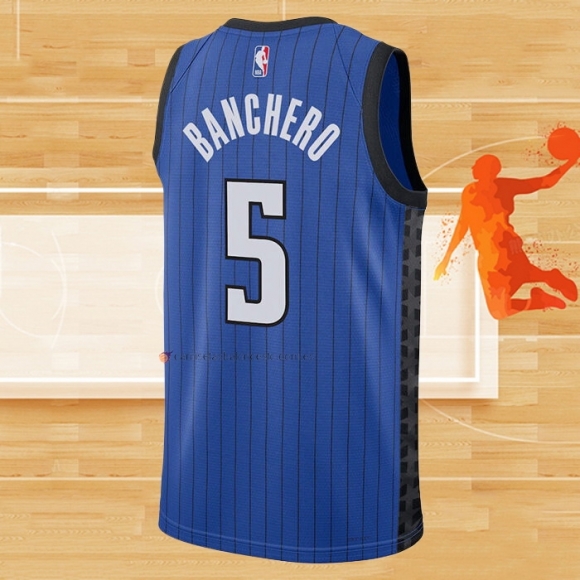 Camiseta Orlando Magic Paolo Banchero NO 5 Statement 2022-23 Azul