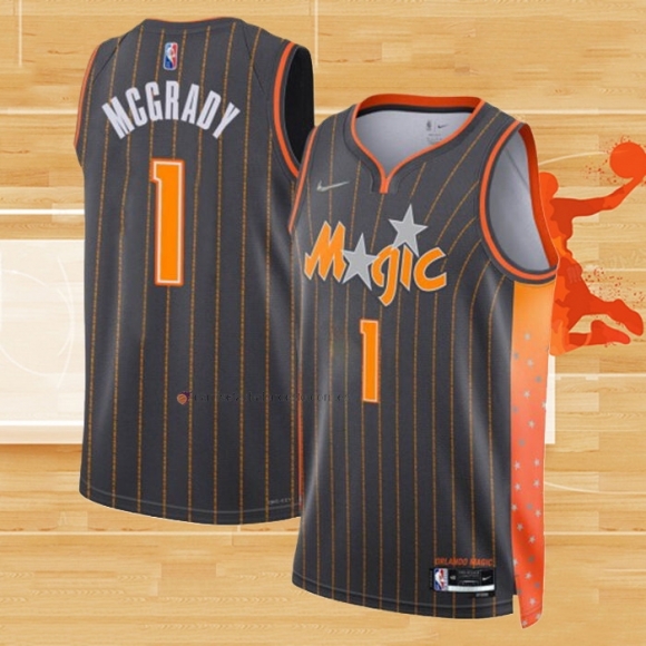 Camiseta Orlando Magic Tracy Mcgrady NO 1 Ciudad 2021-22 Marron