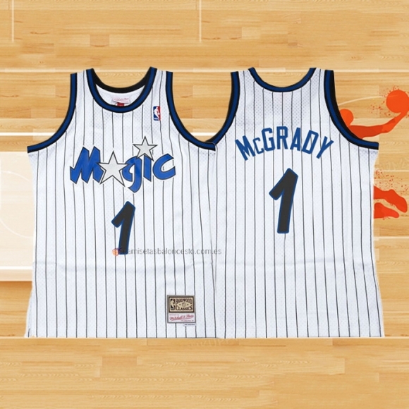 Camiseta Orlando Magic Tracy McGrady NO 1 Hardwood Classics Throwback Blanco