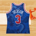 Camiseta Philadelphia 76ers Allen Iverson NO 3 Asian Heritage Throwback 1996-97 Azul