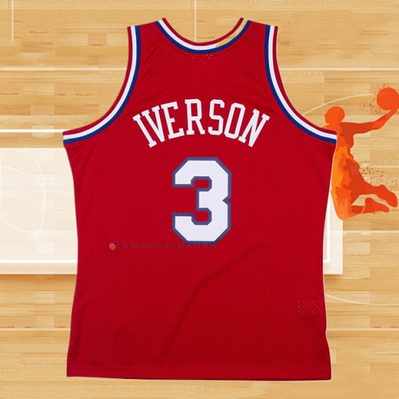 Camiseta Philadelphia 76ers Allen Iverson NO 3 Mitchell & Ness 2002-03 Rojo