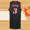 Camiseta Philadelphia 76ers Allen Iverson NO 3 Retro Negro