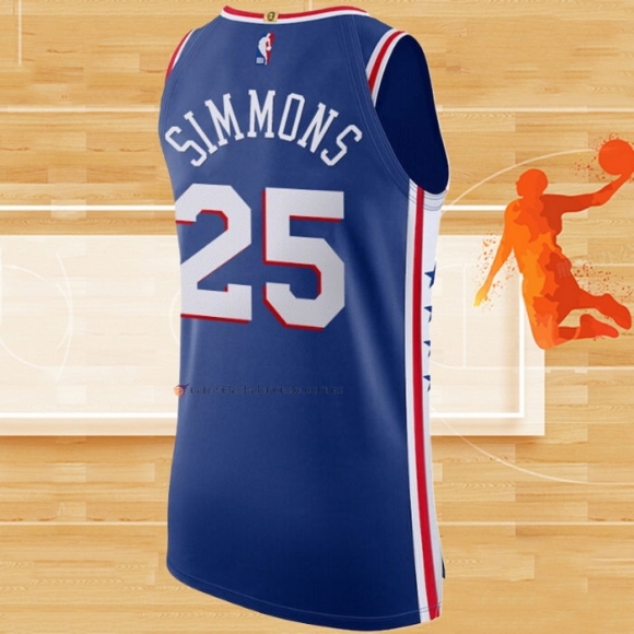 Camiseta Philadelphia 76ers Ben Simmons NO 25 Icon Autentico Azul