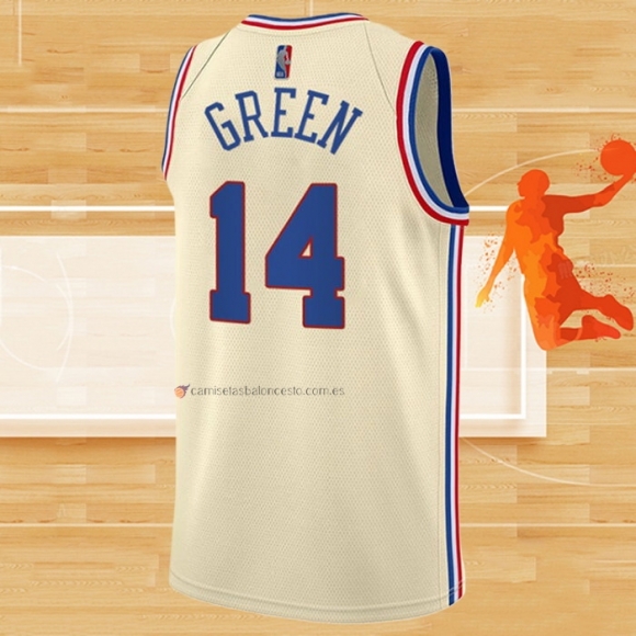 Camiseta Philadelphia 76ers Danny Green NO 14 Earned 2020-21 Crema