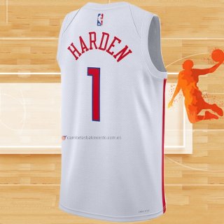 Camiseta Philadelphia 76ers James Harden NO 1 Ciudad 2022-23 Blanco