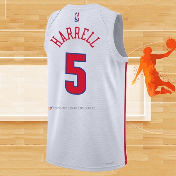 Camiseta Philadelphia 76ers Montrezl Harrell NO 5 Ciudad 2022-23 Blanco