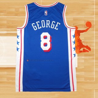 Camiseta Philadelphia 76ers Paul George NO 8 Icon 2024-25 Azul