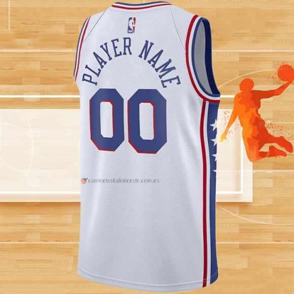 Camiseta Philadelphia 76ers Personalizada Association 2020-21 Blanco