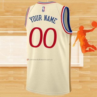 Camiseta Philadelphia 76ers Personalizada Ciudad 2019-20 Crema