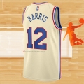 Camiseta Philadelphia 76ers Tobias Harris NO 12 Earned 2020-21 Crema