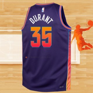 Camiseta Nino Phoenix Suns Kevin Durant NO 35 Ciudad 2023-24 Violeta