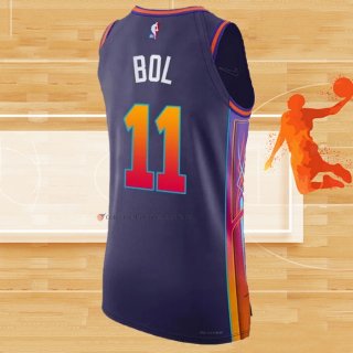 Camiseta Phoenix Suns Bol Bol NO 11 Ciudad Autentico 2023-24 Violeta