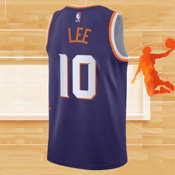 Camiseta Phoenix Suns Damion Lee NO 10 Icon 2023-24 Violeta