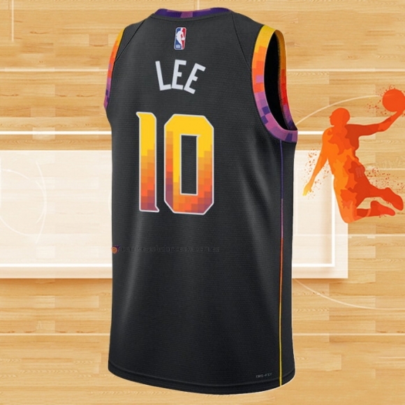 Camiseta Phoenix Suns Damion Lee NO 10 Statement 2022-23 Negro