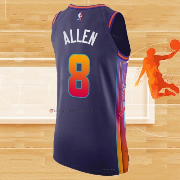 Camiseta Phoenix Suns Grayson Allen NO 8 Ciudad Autentico 2023-24 Violeta