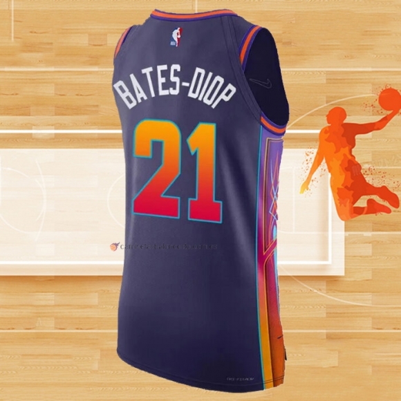 Camiseta Phoenix Suns Keita Bates-Diop NO 21 Ciudad Autentico 2023-24 Violeta