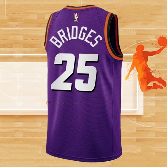 Camiseta Phoenix Suns Mikal Bridges NO 25 Classic 2022-23 Violeta