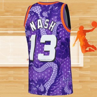 Camiseta Phoenix Suns Steve Nash NO 13 Asian Heritage Throwback 1996-97 Violeta