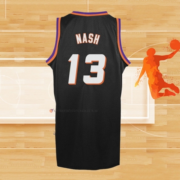 Camiseta Phoenix Suns Steve Nash NO 13 Retro Negro