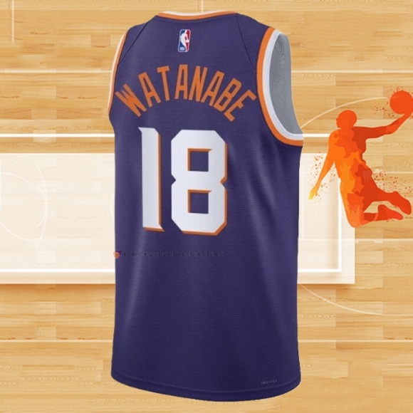 Camiseta Phoenix Suns Yuta Watanabe NO 18 Icon 2023-24 Violeta