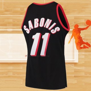 Camiseta Portland Trail Blazers Arvydas Sabonis NO 11 Hardwood Classics Throwback Negro