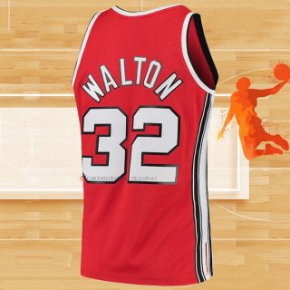 Camiseta Portland Trail Blazers Bill Walton NO 32 Mitchell & Ness 1976-77 Rojo