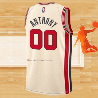 Camiseta Portland Trail Blazers Carmelo Anthony NO 00 Ciudad 2019-20 Crema