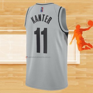 Camiseta Portland Trail Blazers Enes Kanter NO 11 Earned 2020-21 Gris