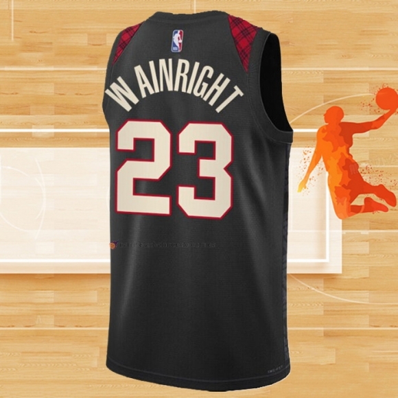 Camiseta Portland Trail Blazers Ish Wainright NO 23 Ciudad 2023-24 Negro