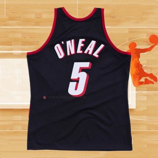 Camiseta Portland Trail Blazers Jermaine O'Neal NO 5 Hardwood Classics Throwback Negro