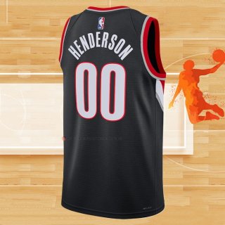 Camiseta Portland Trail Blazers Scoot Henderson NO 00 Icon 2023 Negro