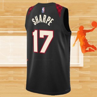 Camiseta Portland Trail Blazers Shaedon Sharpe NO 17 Ciudad 2023-24 Negro