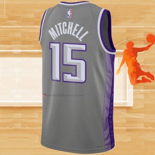 Camiseta Sacramento Kings Davion Mitchell NO 15 Ciudad 2022-23 Gris