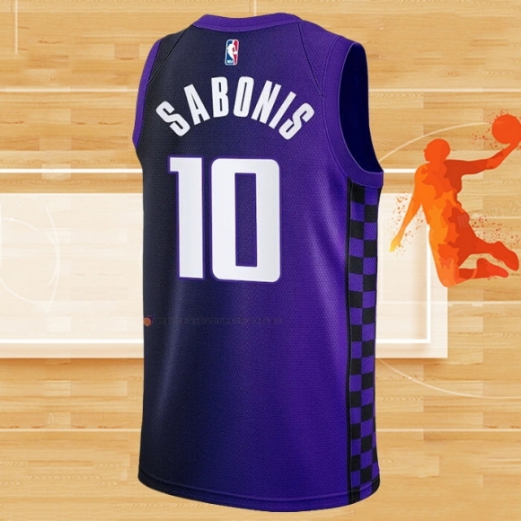 Camiseta Sacramento Kings Domantas Sabonis NO 10 Statement 2023-24 Violeta