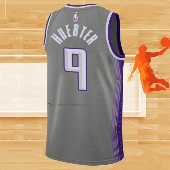 Camiseta Sacramento Kings Kevin Huerter NO 9 Ciudad 2022-23 Gris