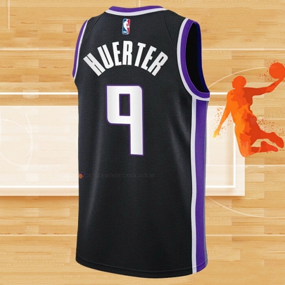 Camiseta Sacramento Kings Kevin Huerter NO 9 Icon 2023-24 Negro