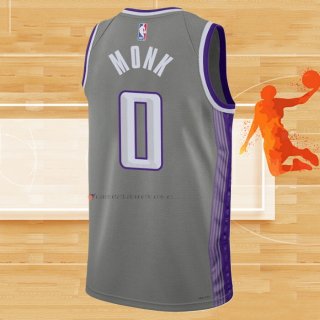 Camiseta Sacramento Kings Malik Monk NO 0 Ciudad 2022-23 Gris