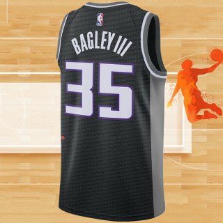 Camiseta Sacramento Kings Marvin Bagley III NO 35 Statement 2019-20 Negro