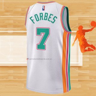 Camiseta San Antonio Spurs Bryn Forbes NO 7 Ciudad 2021-22 Blanco